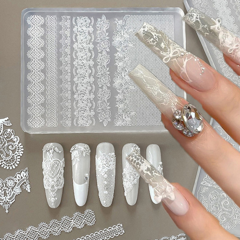 Resin Art Templates Free - 1 adet Dantel 3D Silikon Tırnak