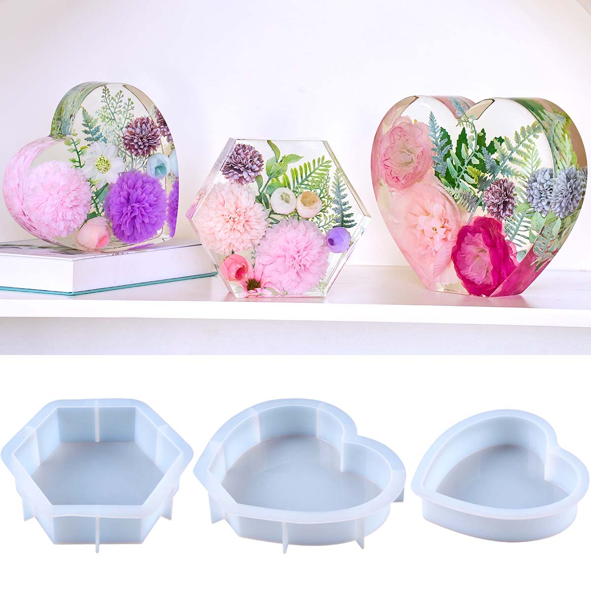 Resin Art Heart - Büyük Aşk silikon kalıp DIY Kalp