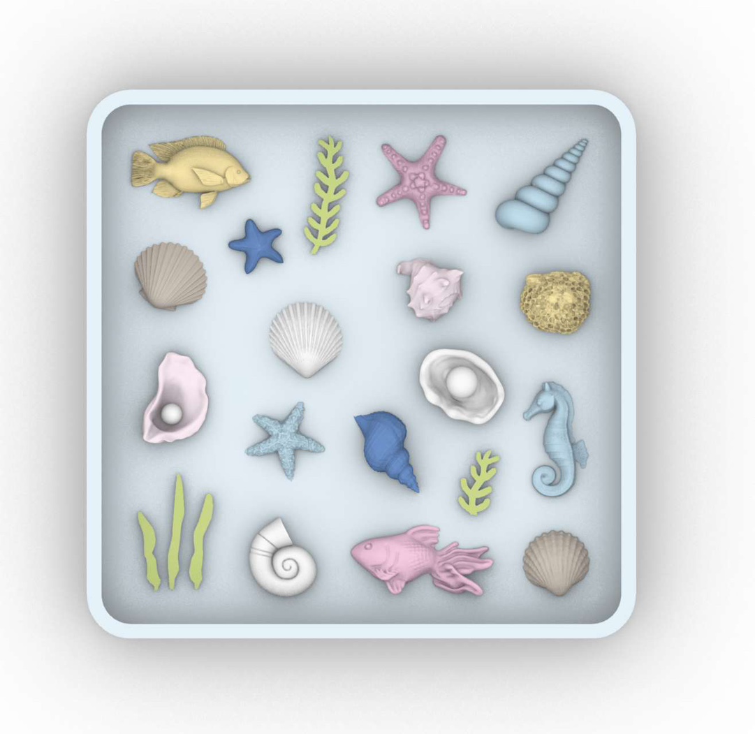 Silicone Mold Ocean - 3D Okyanus Aksesuarları Reçine Döküm Kalıbı