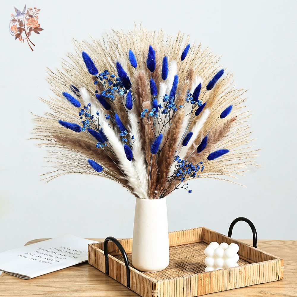 Dried Flower Pressed - 70 Kök Mavi Kabarık Tavşan Kuyruğu