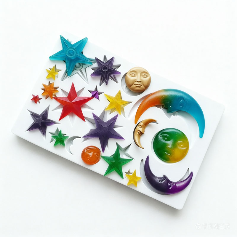 Resin Art Mould - Güneş Yüzü Ay Yıldızlar Polimer Kil