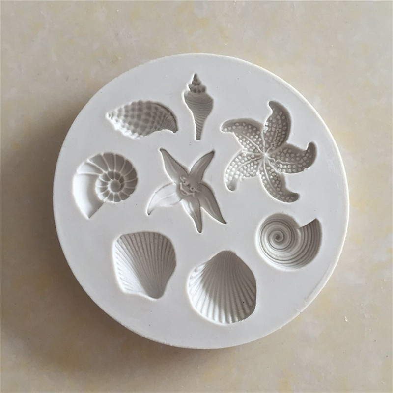 Silicone Mold Ocean - Yeni【Okyanus Biyolojik Deniz Kabukları Çikolatalı Kek