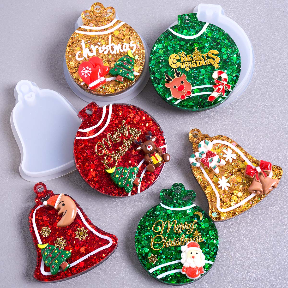 Resin Art Mould - Noel Etiketi Kolye silikon kalıp DIY