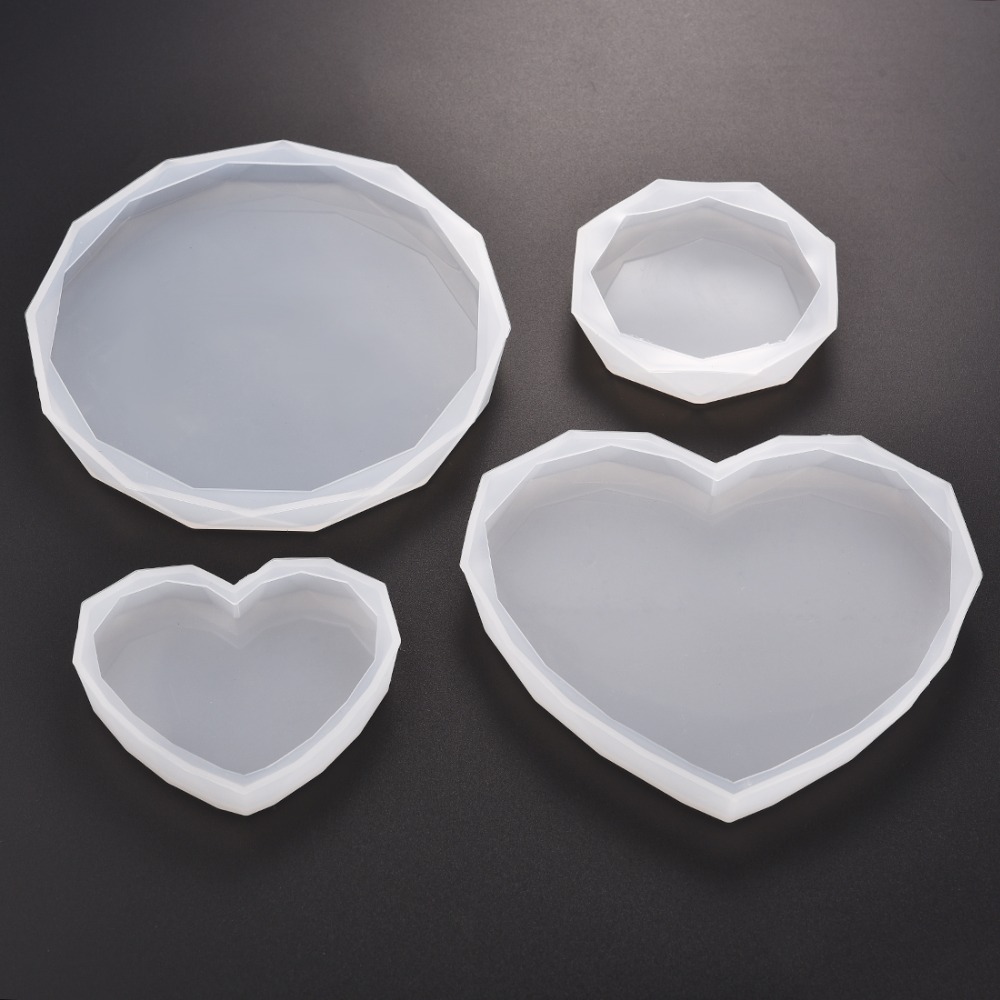 Resin Art Heart - Reçine Coaster Silikon Kalıp Döküm Yuvarlak