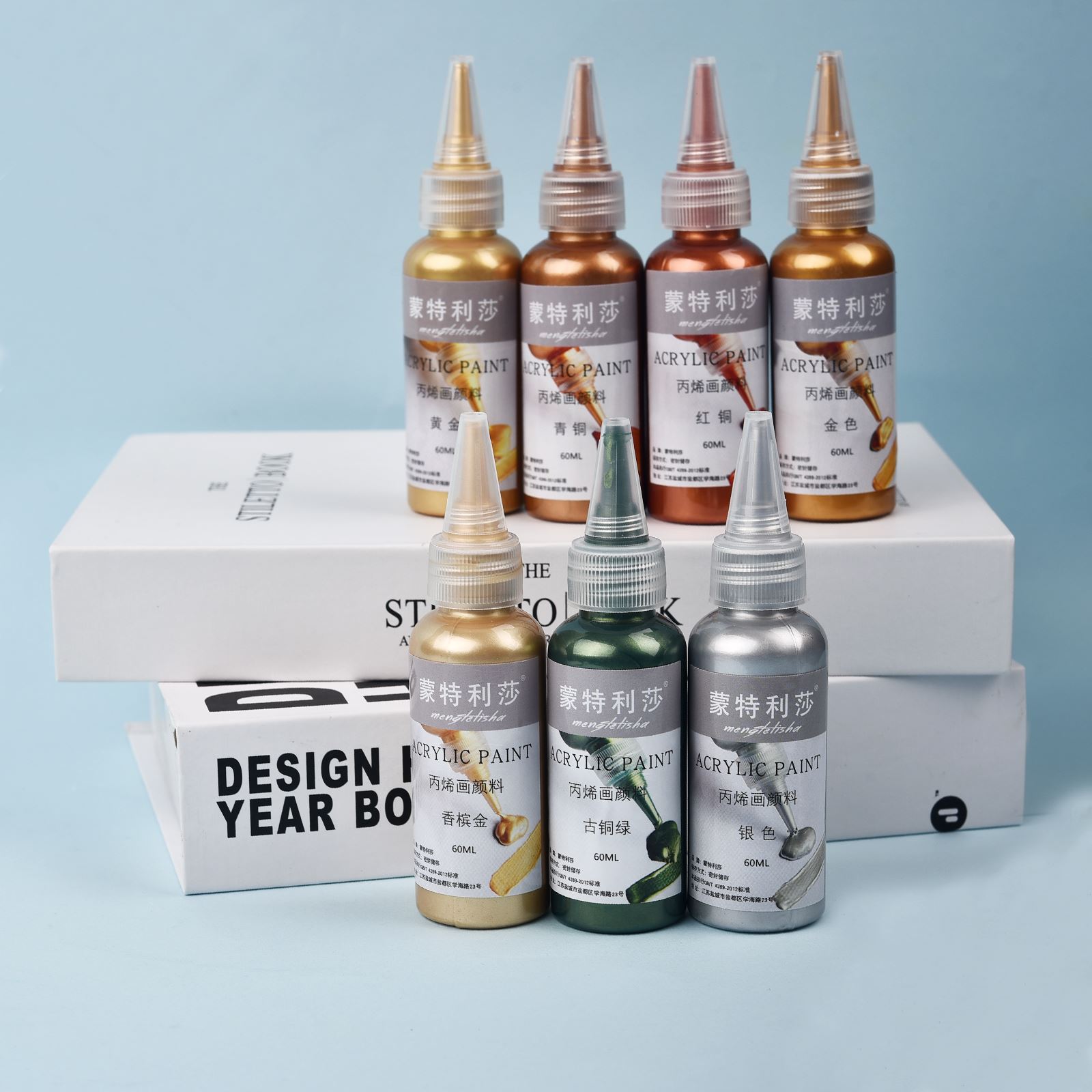 Resin Color Paste - 7 renk 60ml/şişe metalik pearlitik akrilik
