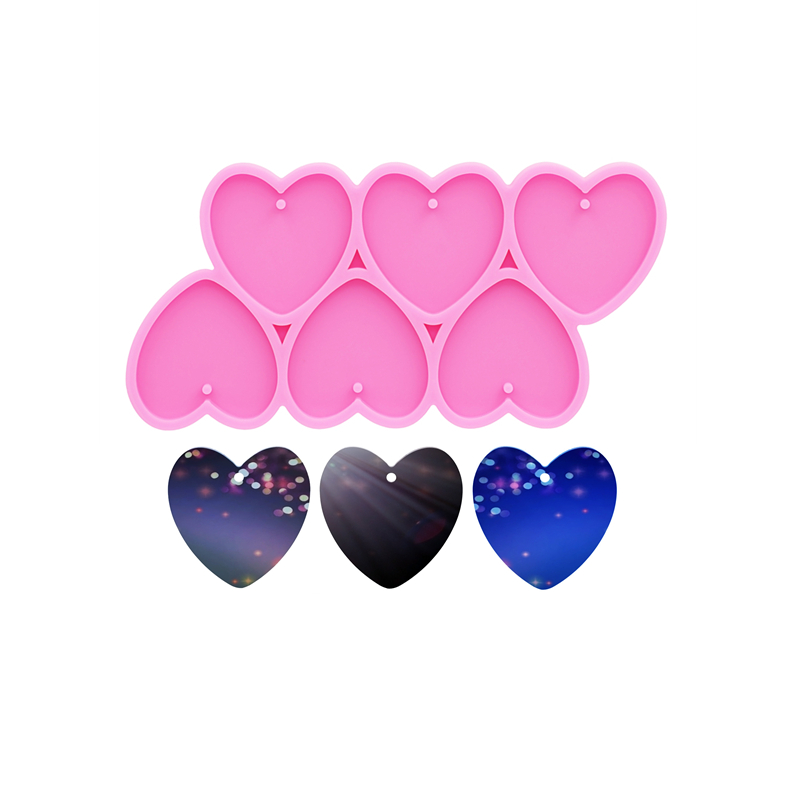 Resin Art Heart - GJ-226 Parlak Kalp Şekli DIY Epoksi