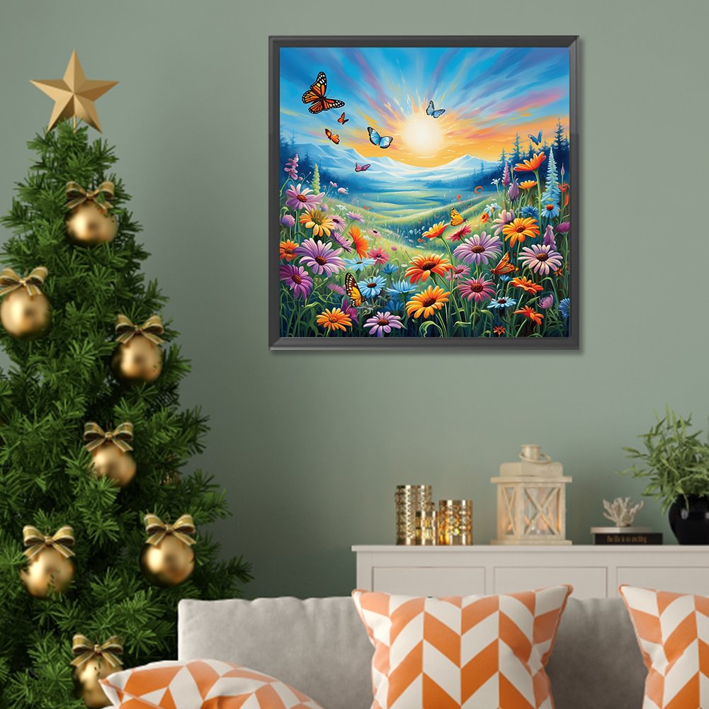 Resin Art Flowers - Elmas Boyama Ailesi Sevimli Geyik Çiçek