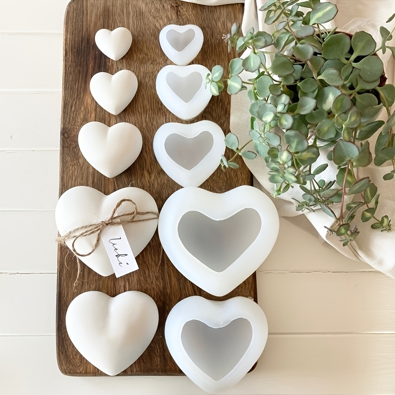 5 adet Kalp Şeklinde Alçı Mum  - Resin Art Heart incelemesi ve fiyatı