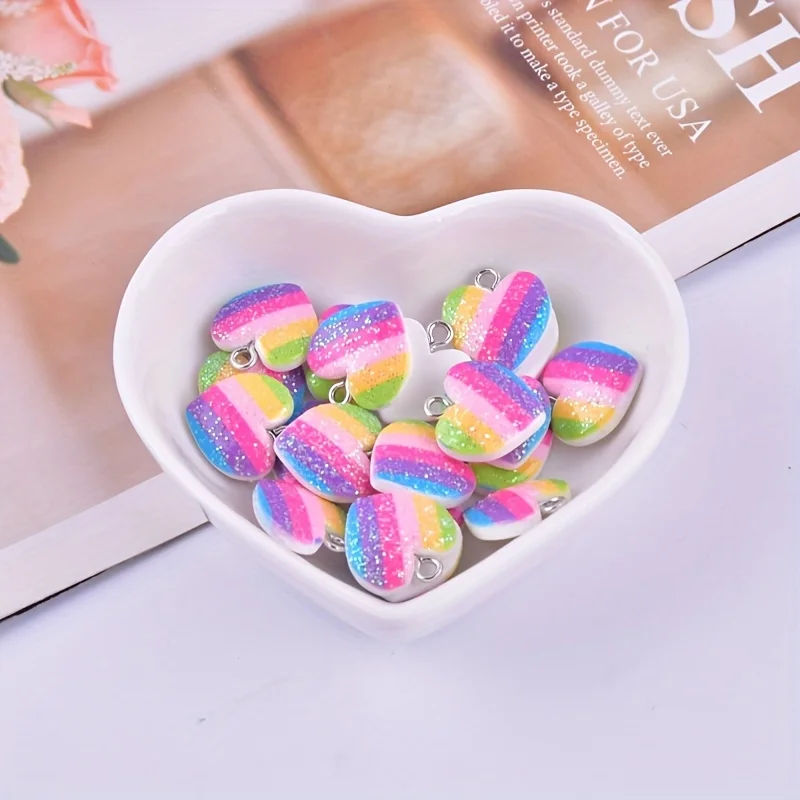 10 adet renkli kalp reçine tak - Resin Art Heart incelemesi ve fiyatı