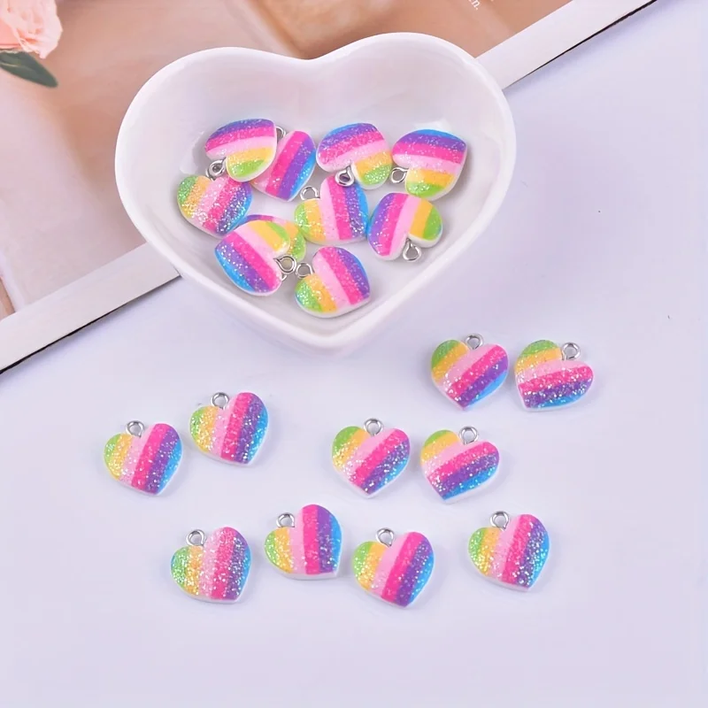 10 adet renkli kalp reçine tak - Resin Art Heart incelemesi ve fiyatı