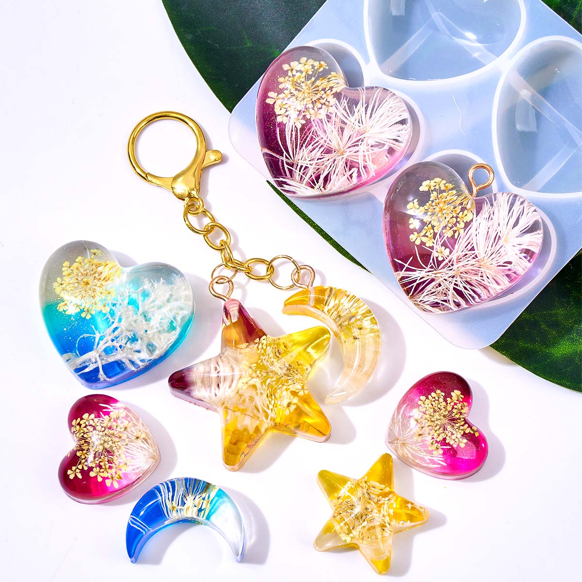 Kalp Yıldız Ay Kolye silikon k - Resin Art Heart incelemesi ve fiyatı