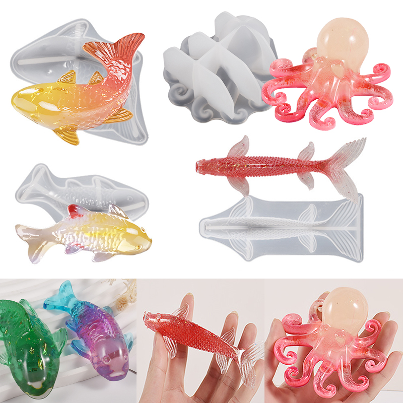 3D Koi Balık Şekilli Epoksi Re - Silicone Mold Ocean incelemesi ve fiyatı