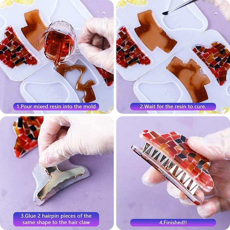Saç pençe klipsleri silikon re - Resin Art Mould incelemesi ve fiyatı