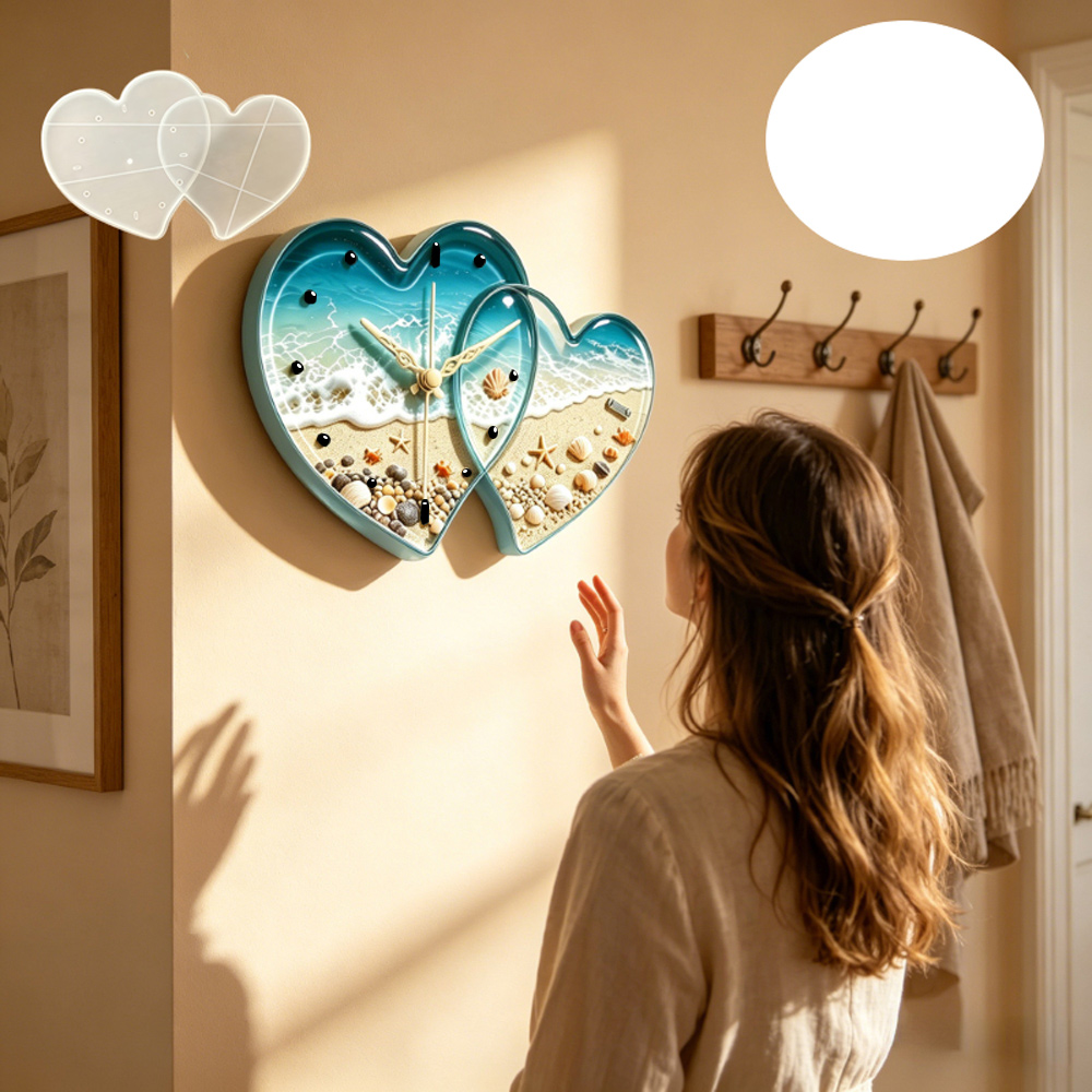 Aşk bağlantılı kalp şekli saat - Resin Art Heart incelemesi ve fiyatı