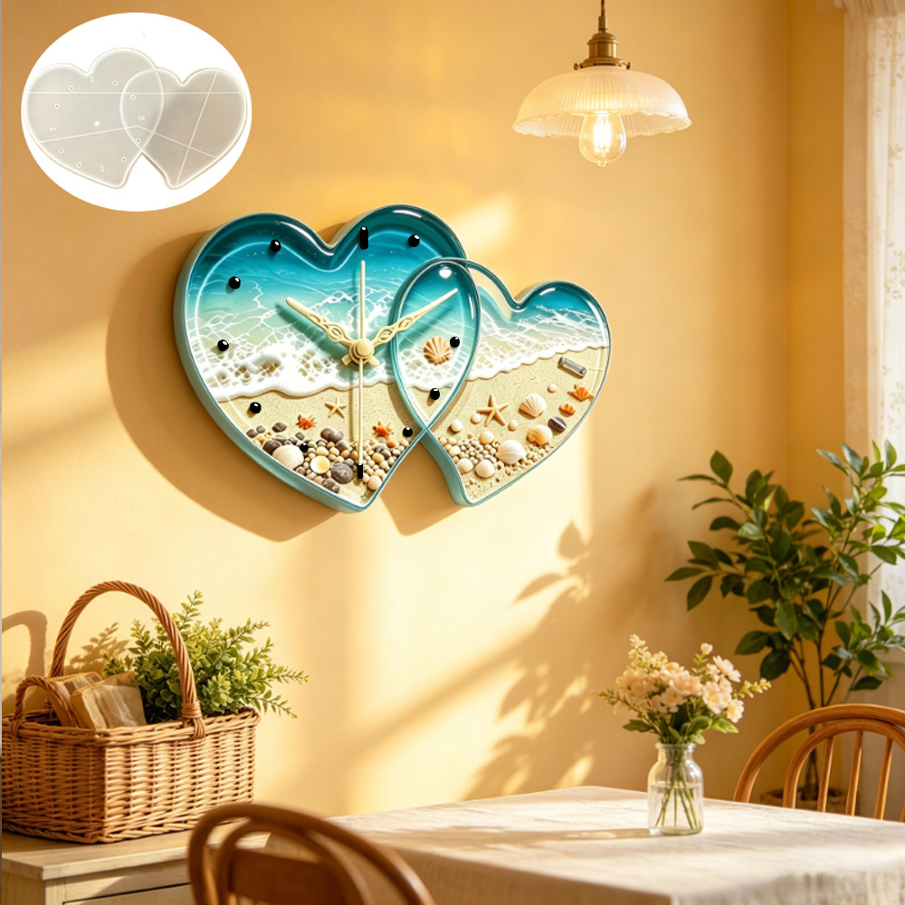 Aşk bağlantılı kalp şekli saat - Resin Art Heart incelemesi ve fiyatı