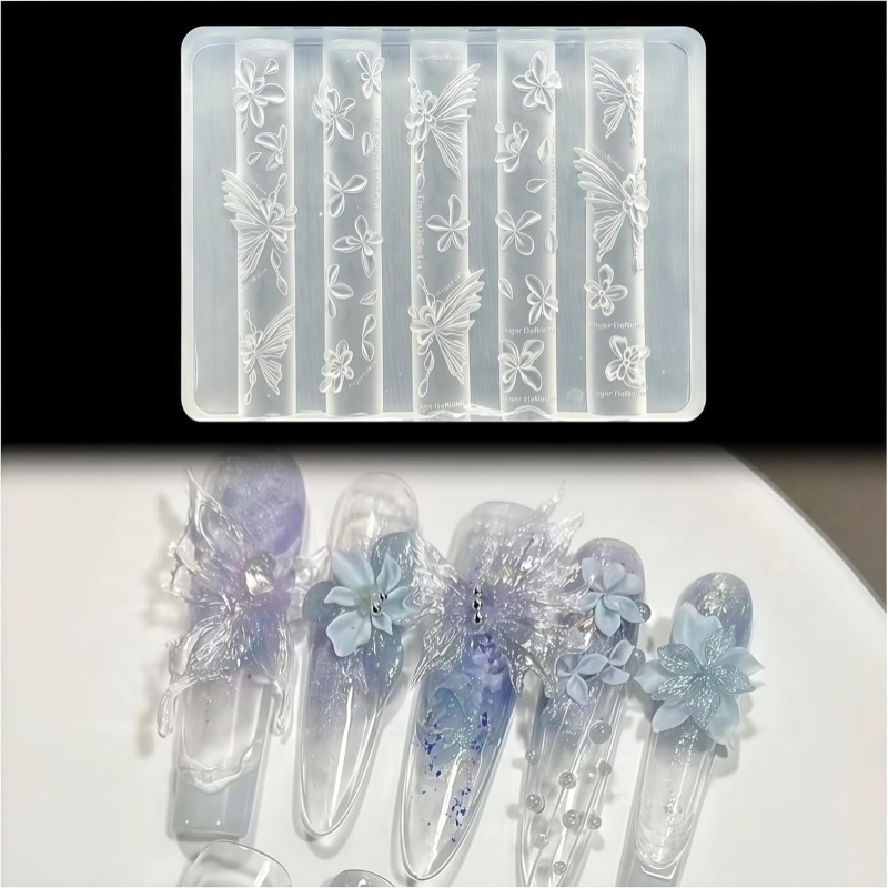 3D Kelebek Çiçek Jel Tırnak Sa - Resin Art Templates Free incelemesi ve fiyatı
